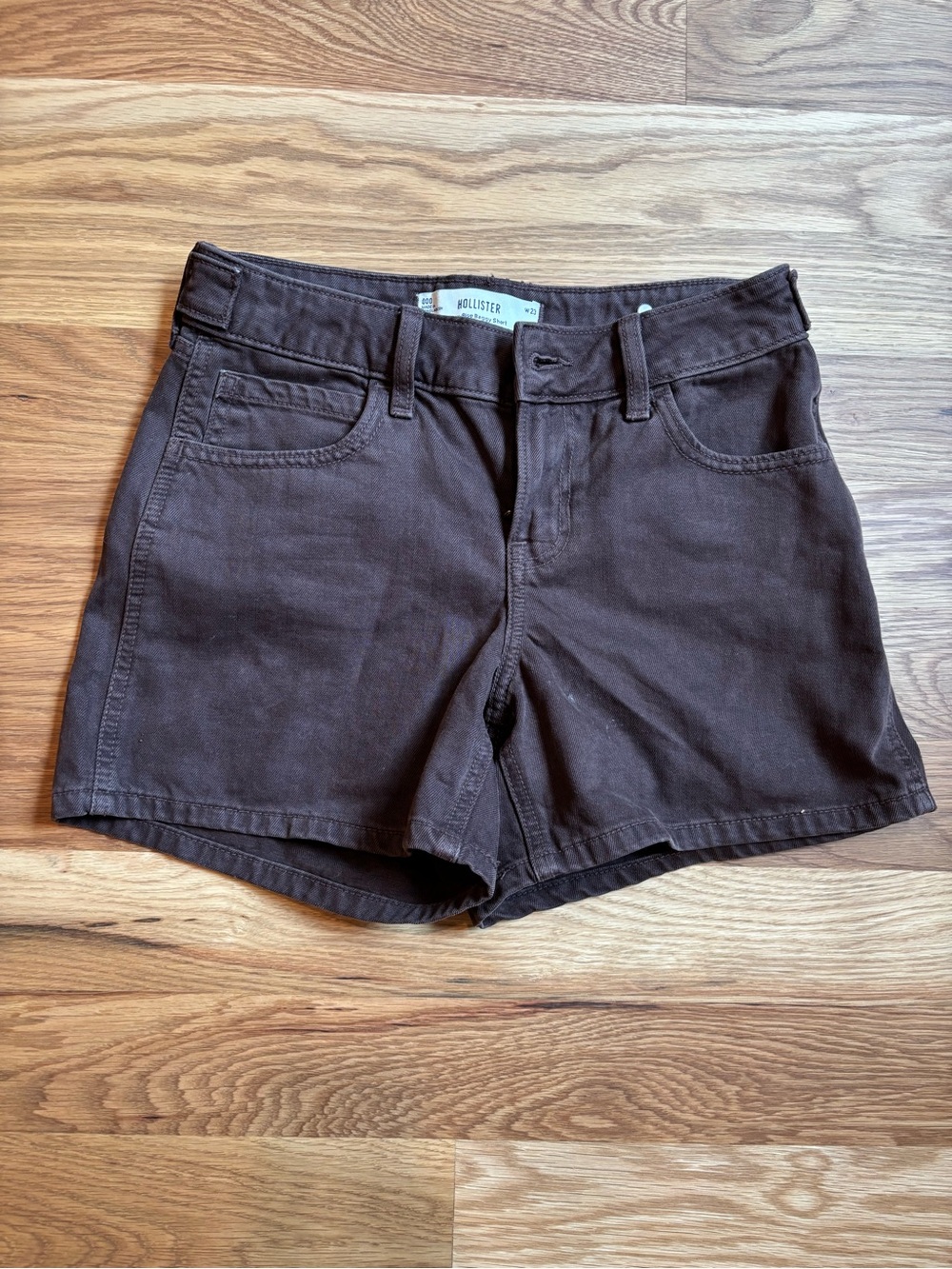 Hollister Women's Dark Brown Denim-Style Shorts